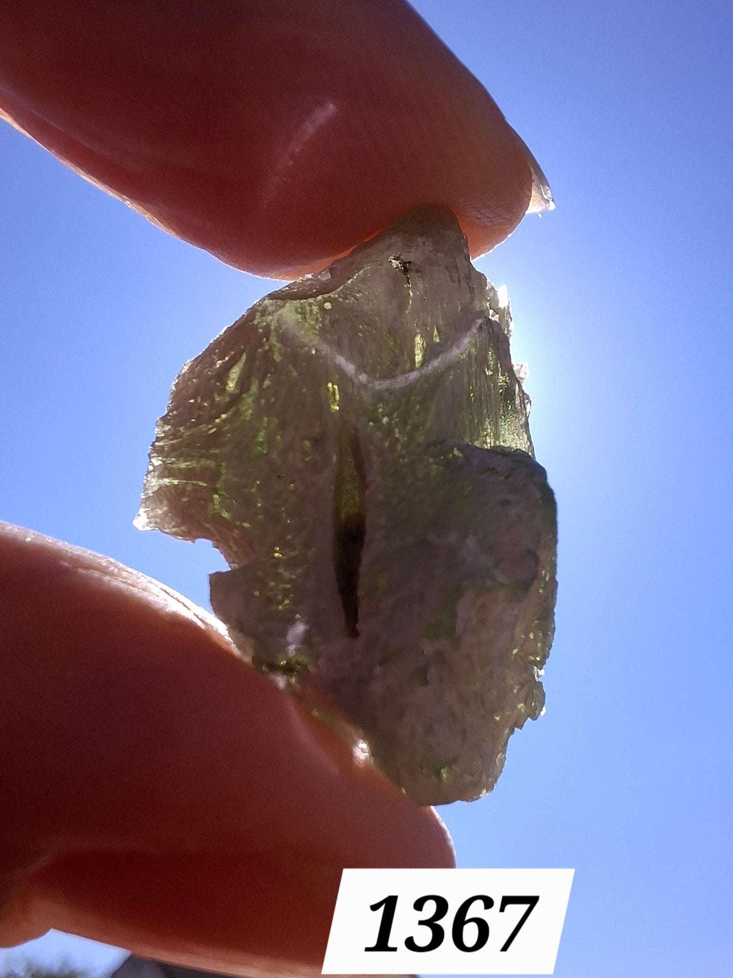 Moldavite Piece, SNOWFLAKE, FROSTED, BARTOCHOV, 4.00g, Tektite (Ref: 1367)