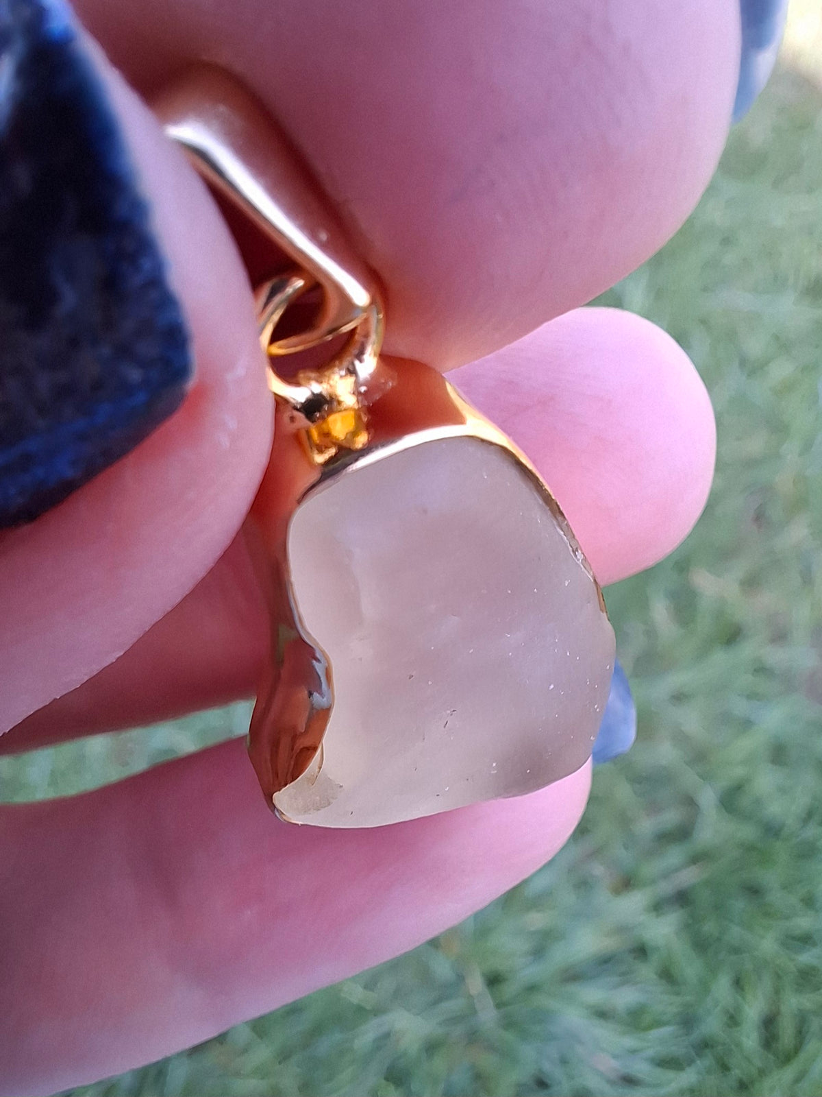 Libyan Desert Glass Pendant, 14K GOLD Plated, Tektite (Ref: LP120)