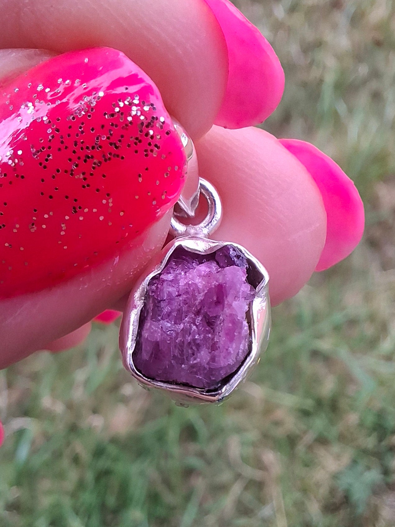 Pink Tourmaline Pendant, 925 Silver, Crystal (Ref: PT18)