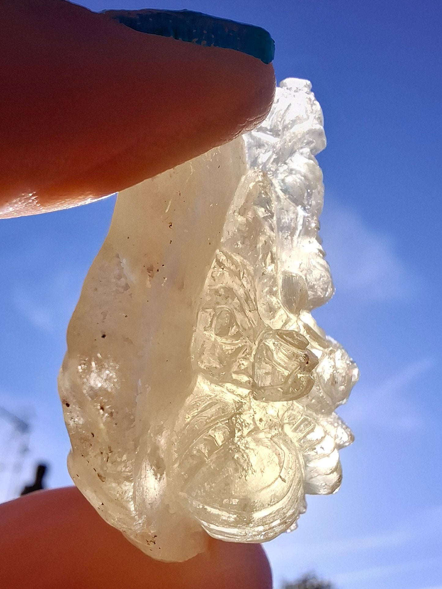 Libyan Desert Glass GANESHA carving, 20.76g, Tektite (Ref: Ganesha4)