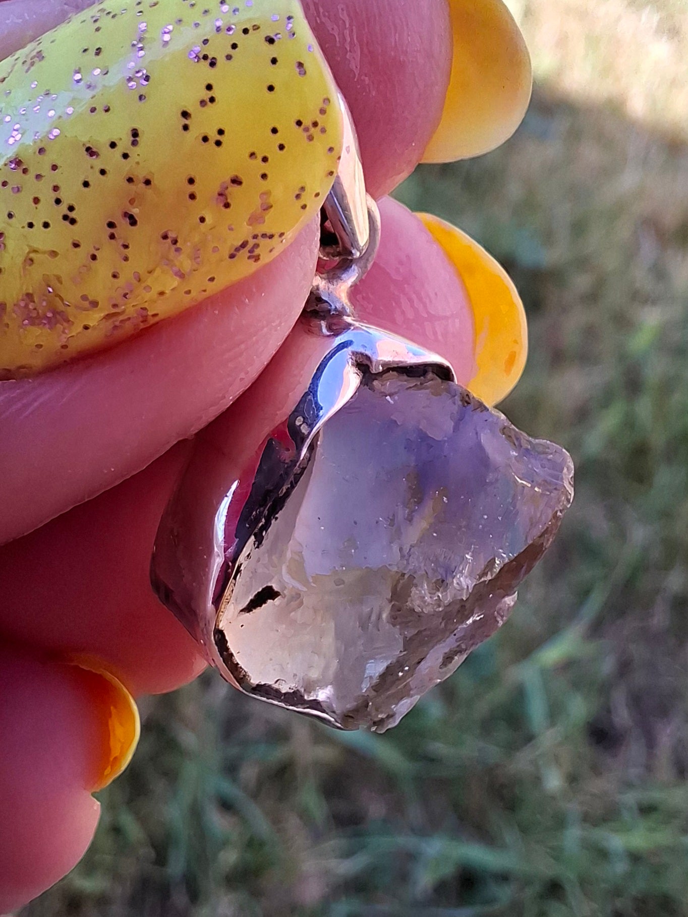 Libyan Desert Glass Pendant, 925 Silver, Tektite (Ref: LP113)