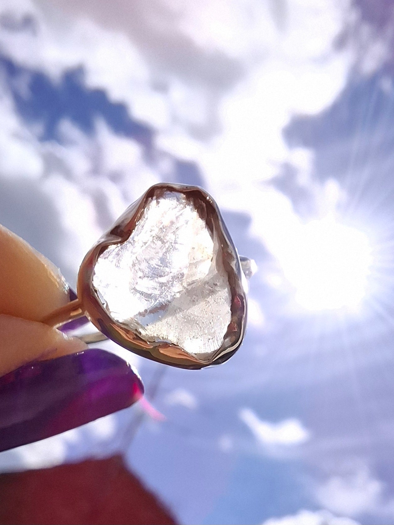 Libyan Desert Glass Ring, size large P, 925 Silver, Tektite (Ref: LR32)