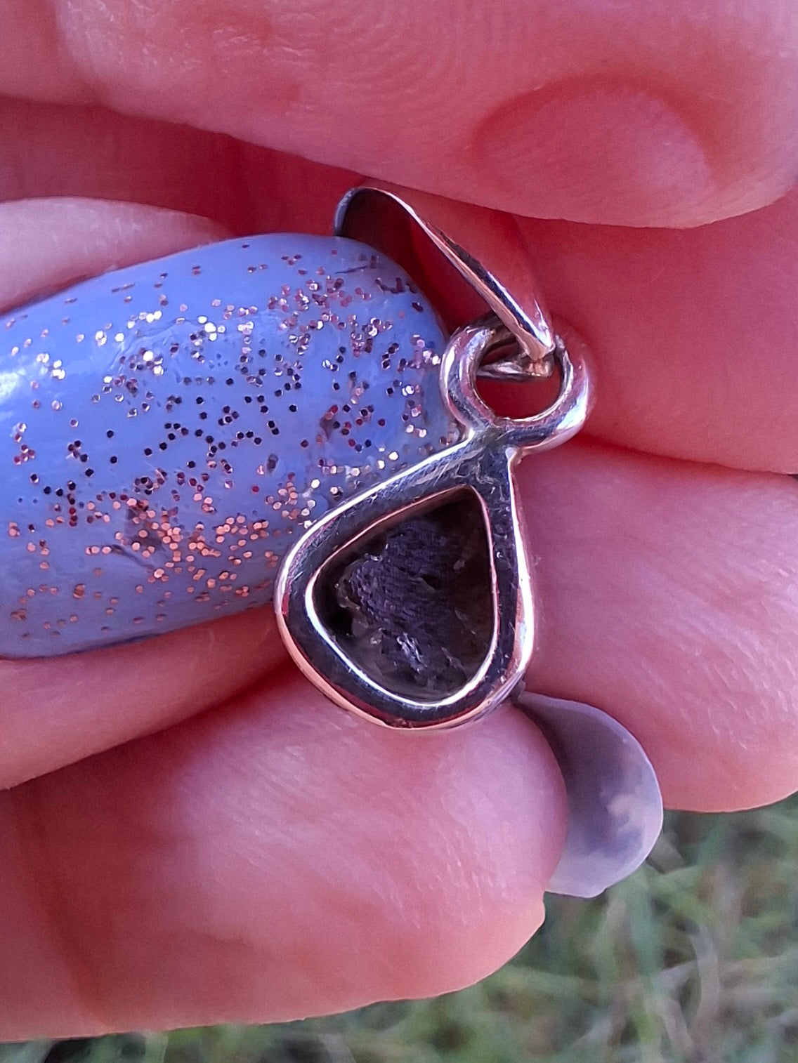 Moldavite Pendant, 925 Silver, Tektite (Ref: P85)