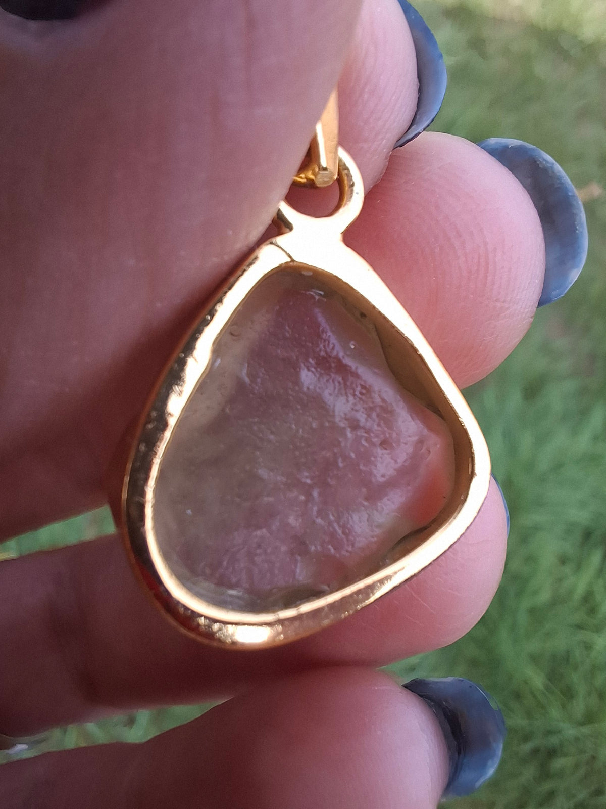 Libyan Desert Glass Pendant, 14K GOLD Plated, Tektite (Ref: LP125)
