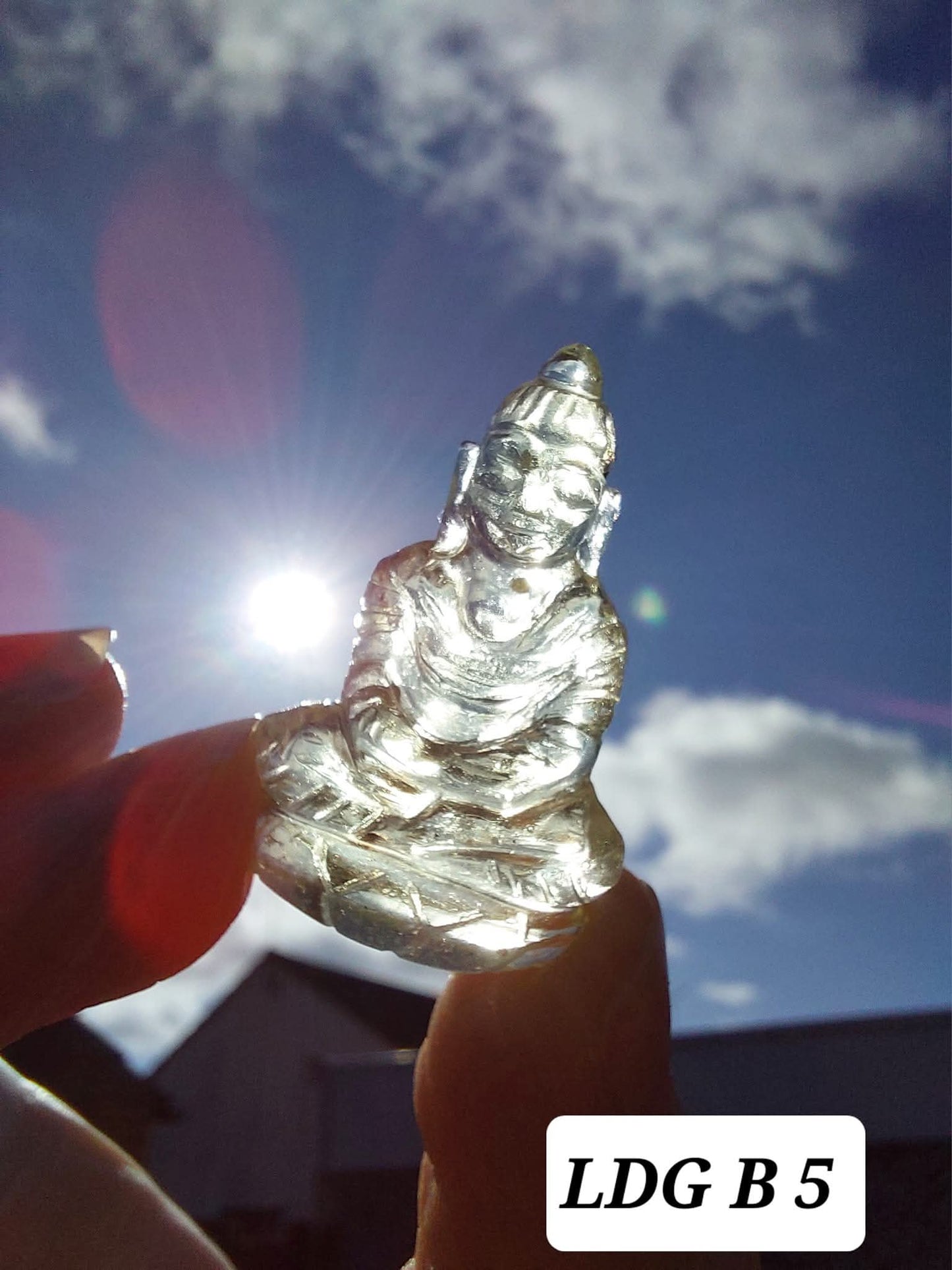 Libyan Desert Glass BUDDHA Carving, 4.61g, Tektite (Ref: LDG B5)
