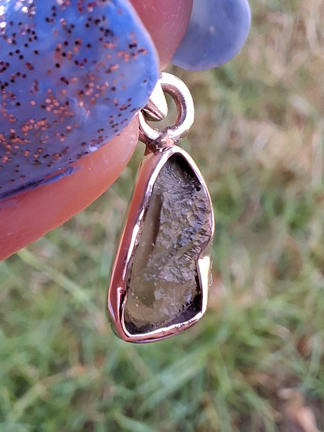 Moldavite Pendant, 925 Silver, Tektite (Ref: P46)
