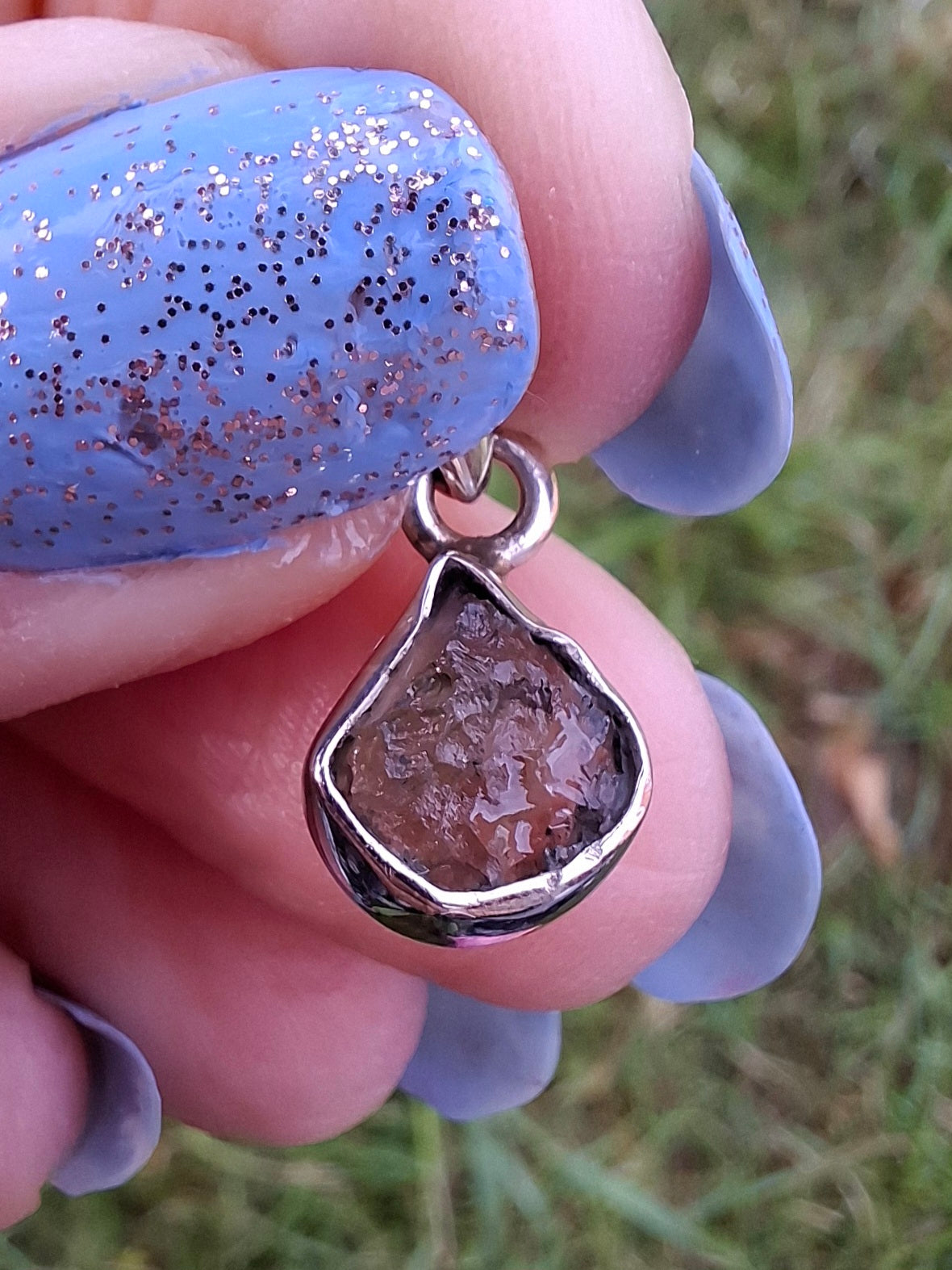 Moldavite Pendant, 925 Silver, Tektite (Ref: P63)