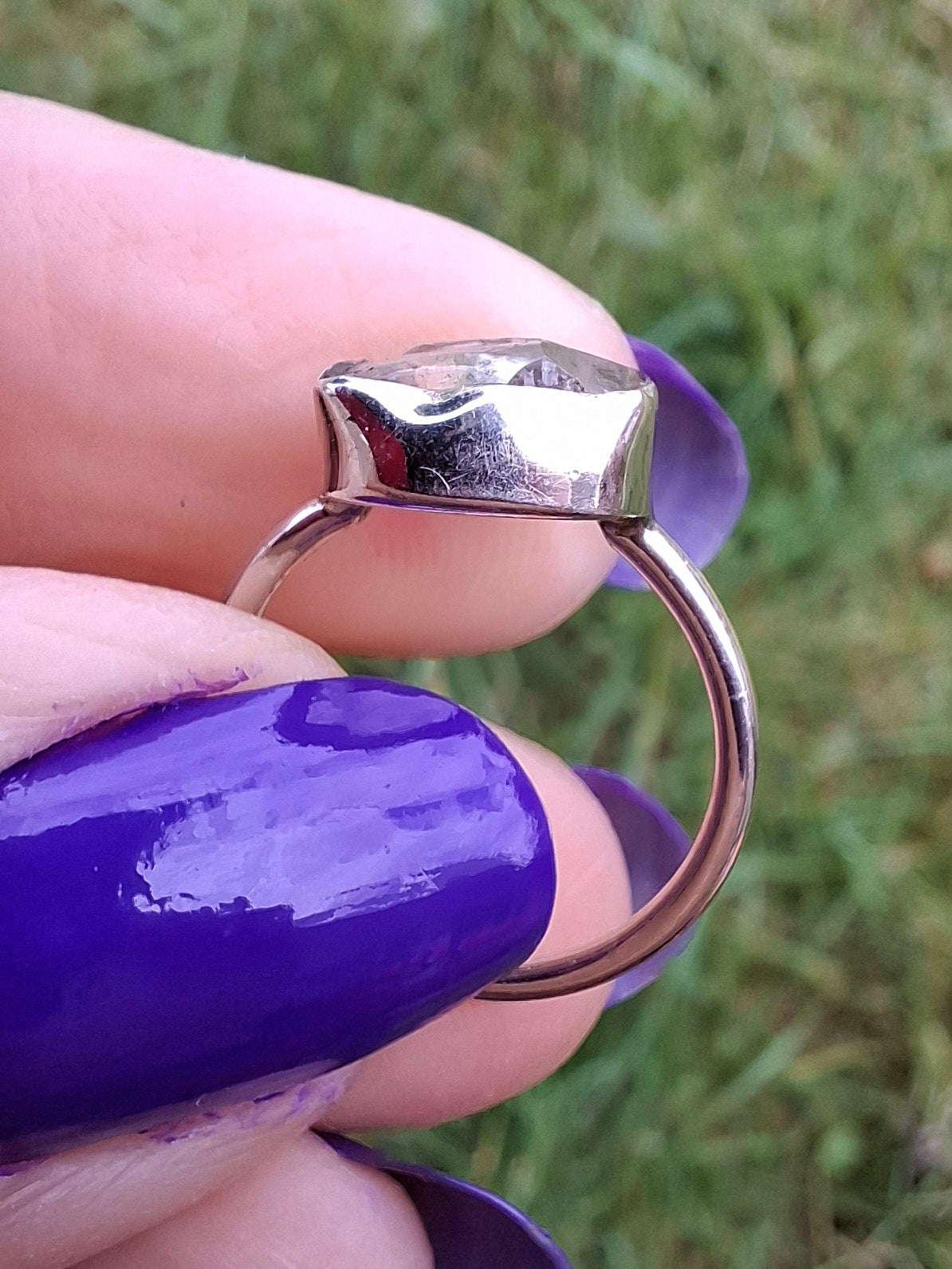 Libyan Desert Glass Ring, size large G/small H, 925 Silver, Tektite (Ref: LR5)