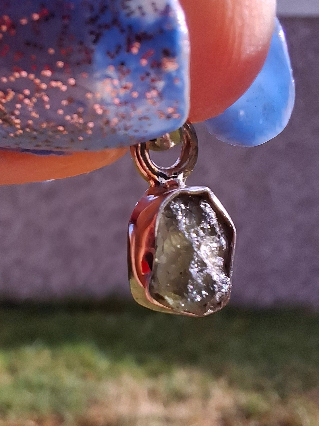 Moldavite Pendant, 925 Silver, Tektite (Ref: P49)