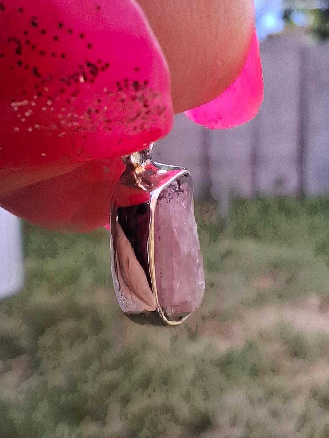 Pink Tourmaline Pendant, 925 Silver, Crystal (Ref: PT41)
