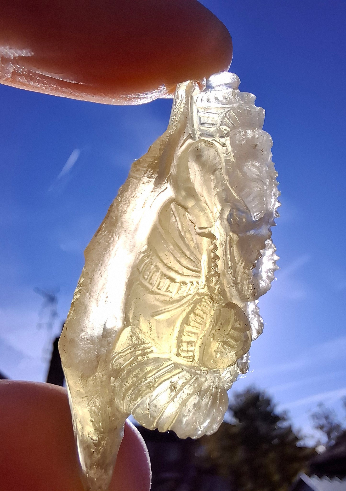 Libyan Desert Glass carving, GANESHA, 26.47g, Tektite (Ref: Ganesha1)