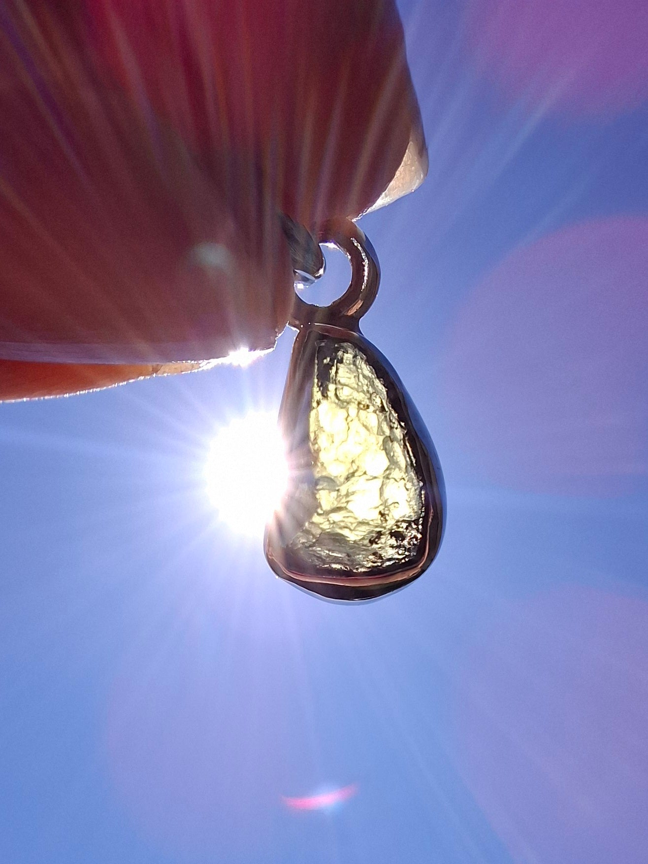 Moldavite Pendant, 925 Silver, Tektite (Ref: P51)