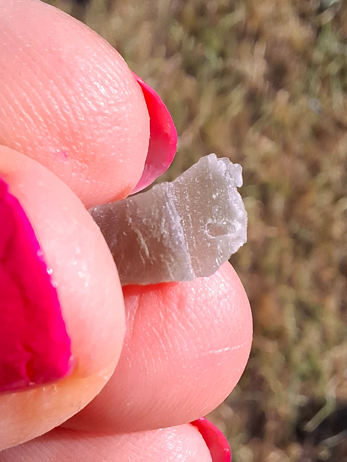 Moldavite Piece, SNOWFLAKE, FROSTED, BRUSNA, 0.32g, Tektite (Ref: 1505)