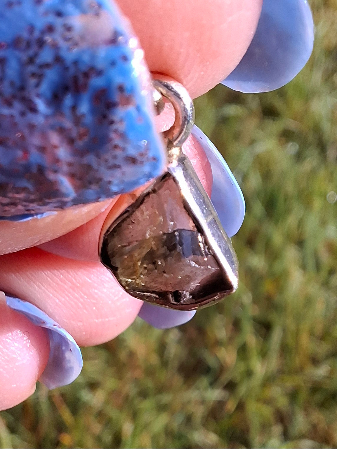 Moldavite Pendant, 925 Silver, Tektite (Ref: P38)