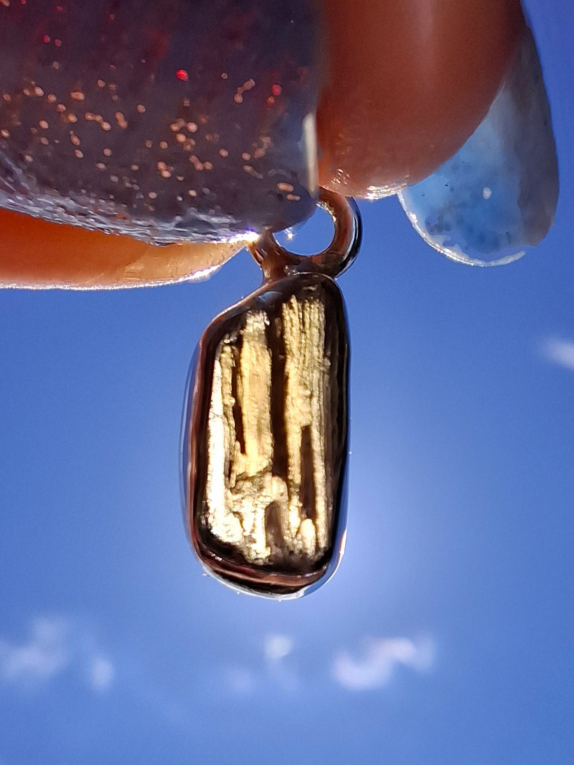 Moldavite Pendant, 925 Silver, Tektite (Ref: P91)