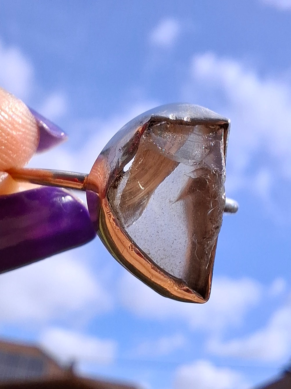 Libyan Desert Glass Ring, size W, 925 Silver, Tektite (Ref: LR61)