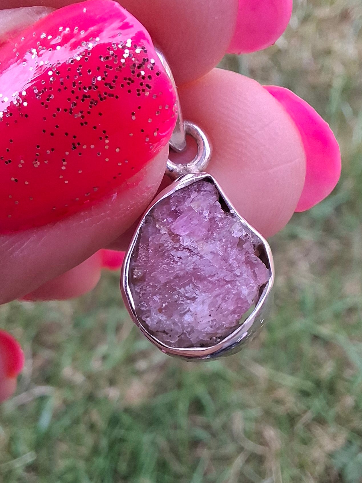Pink Tourmaline Pendant, 925 Silver, Crystal (Ref: PT30)