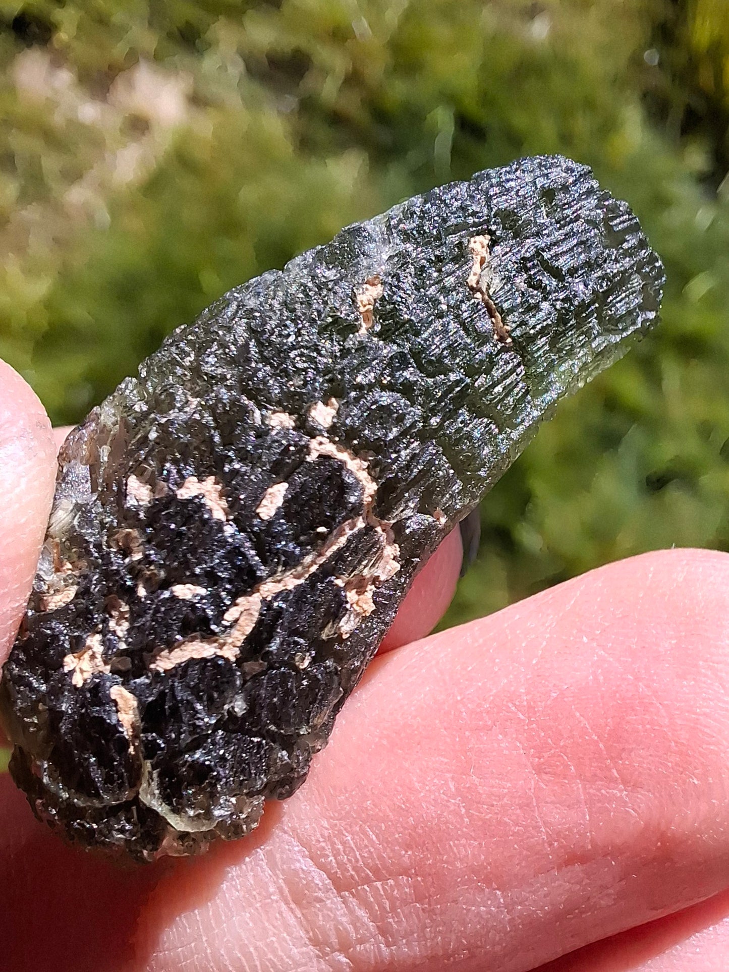 Moldavite Piece, NESMEN, 8.04g, Tektite (Ref: 1377)