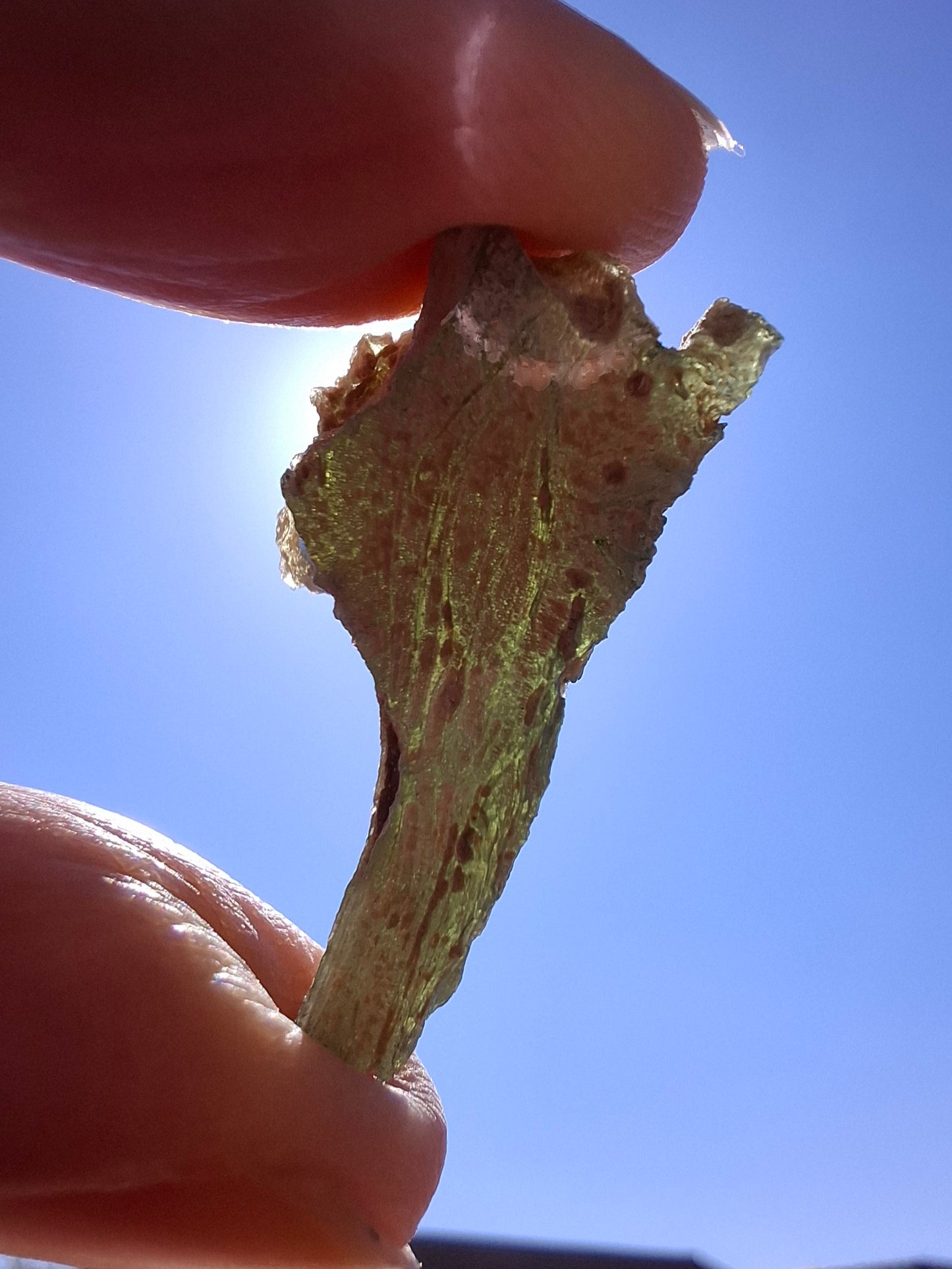 Moldavite Piece, SNOWFLAKE, FROSTED, BARTOCHOV, 3.47g, Tektite (Ref: 1364)