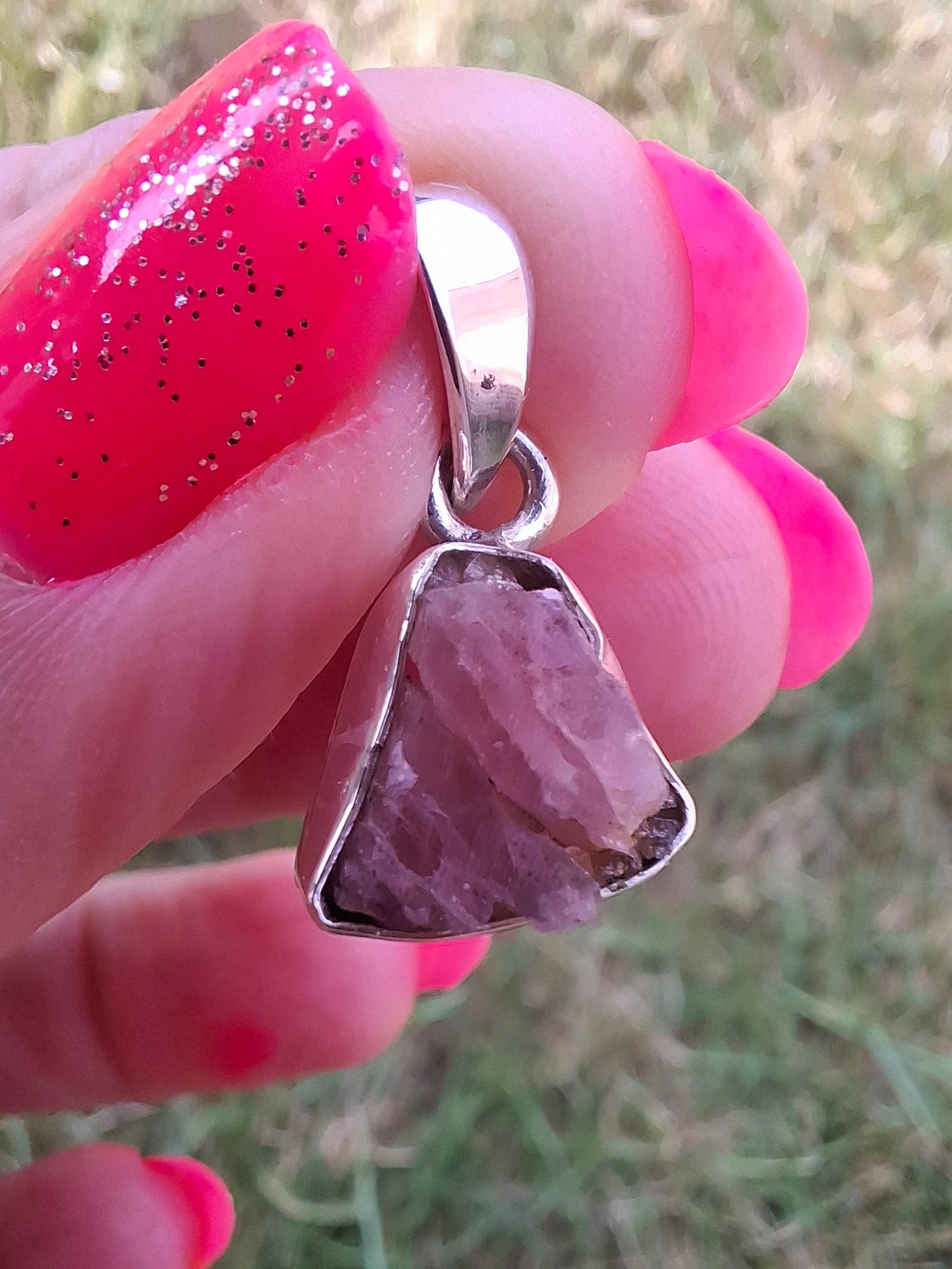 Pink Tourmaline Pendant, 925 Silver, Crystal (Ref: PT74)