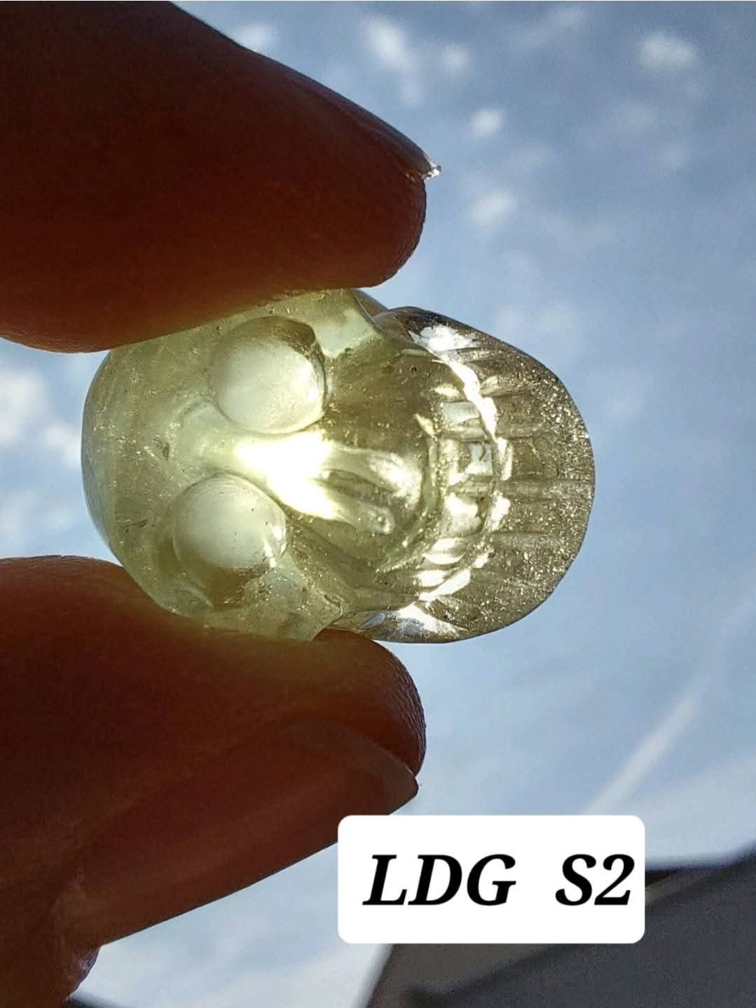 Libyan Desert Glass SKULL carving, 4.59g, Tektite (Ref: Skull2)