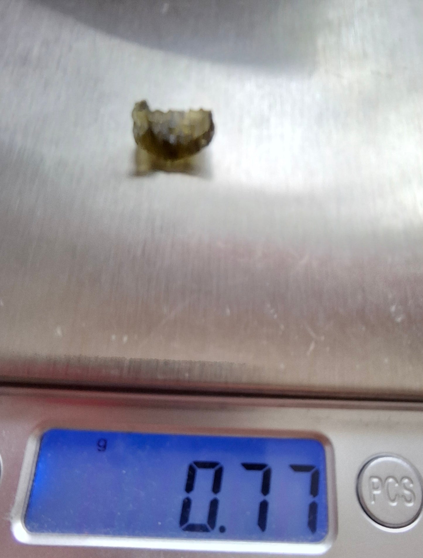 DRILLED, Moldavite Piece, 0.77g, Tektite (Ref: D29)