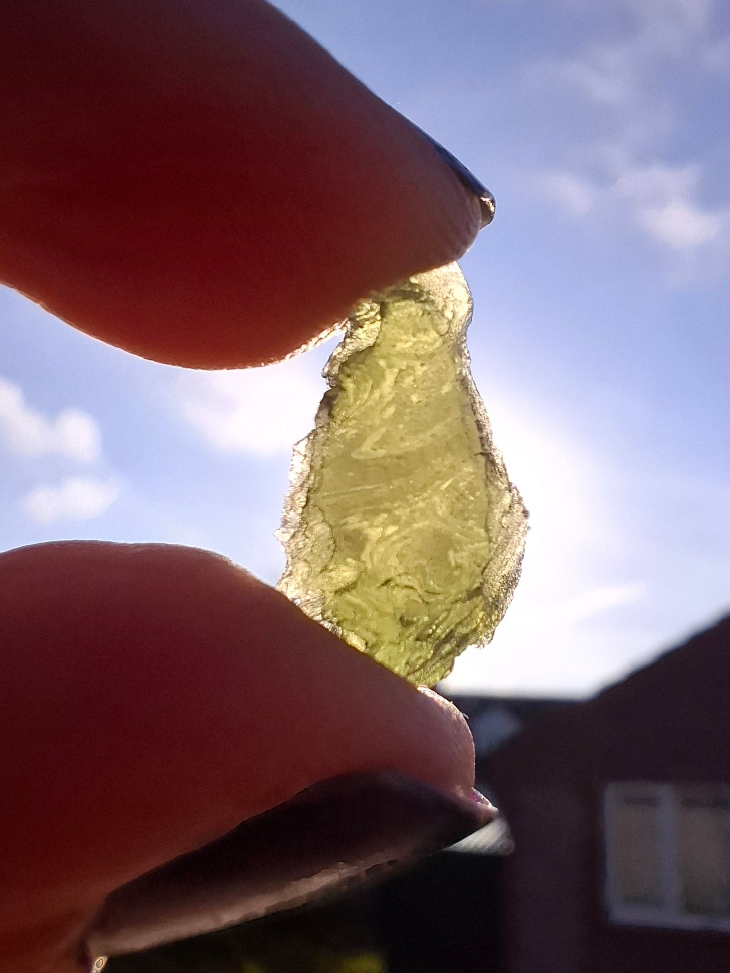 Moldavite Piece, 0.98g, Tektite (Ref: 1388)