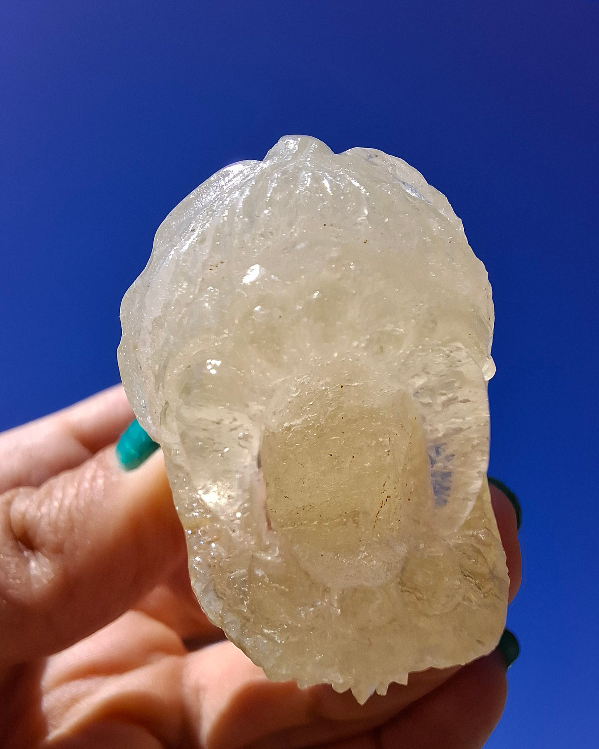 Libyan Desert Glass DRAGON HEAD Carving, 75.84g, Tektite (Ref: Dragon1)