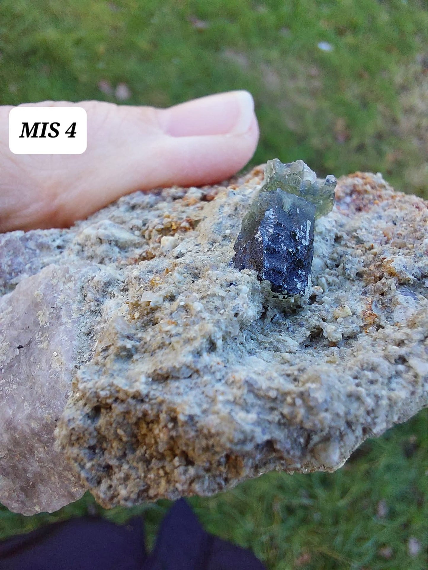 Moldavite In-Situ (in matrix), Besednice, Est- 2g, Tektite (Ref: MIS4)
