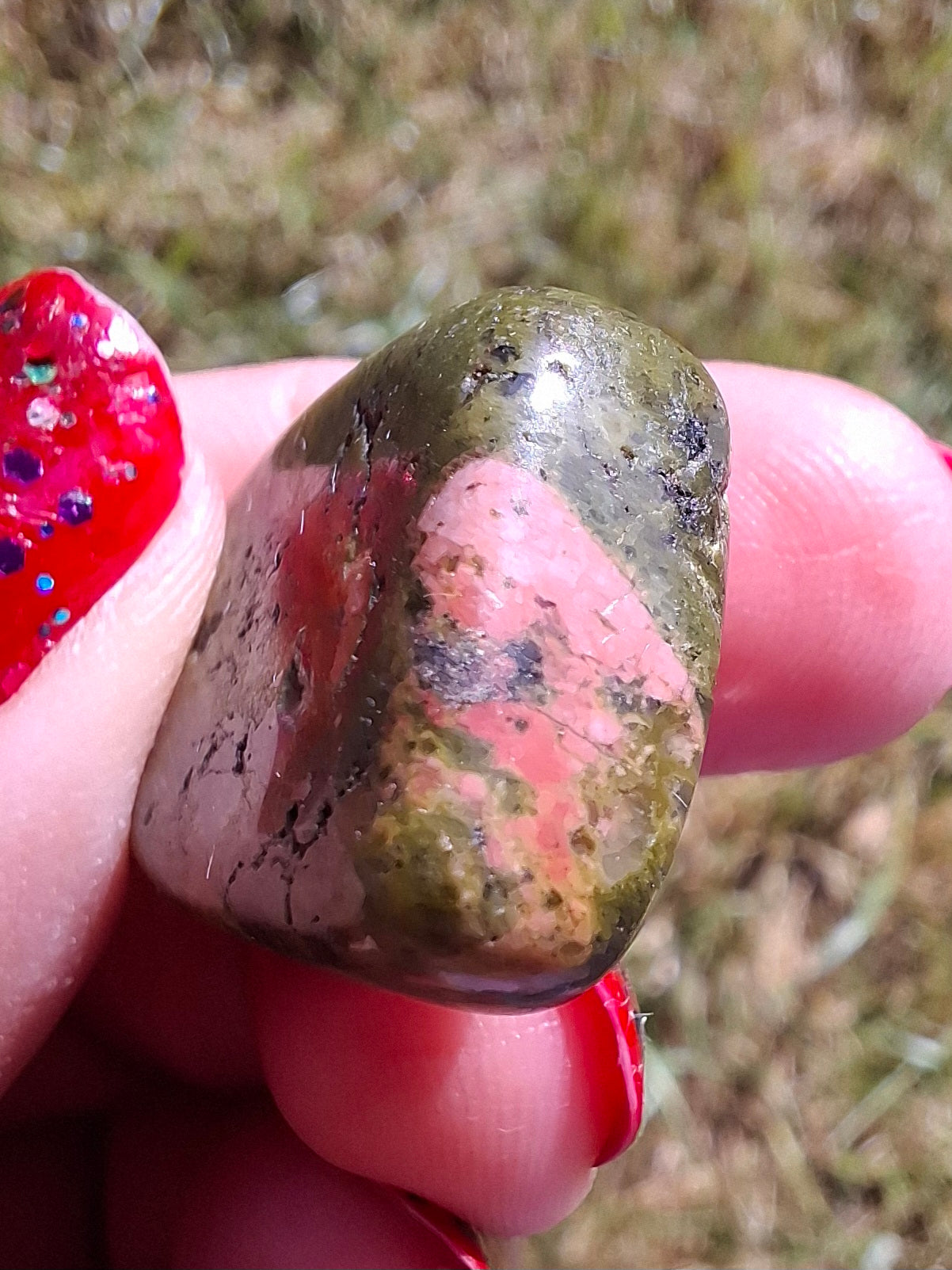 Unakite, Tumble Stone, Crystal (Ref: T184)