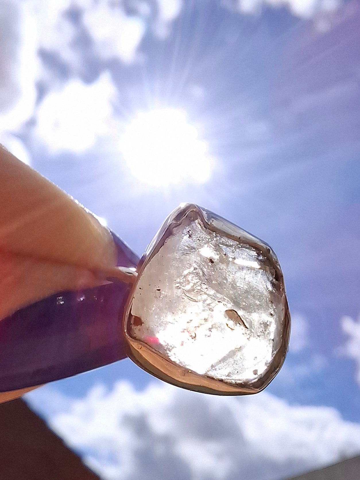Libyan Desert Glass Ring, size P, 925 Silver, Tektite (Ref: LR27)