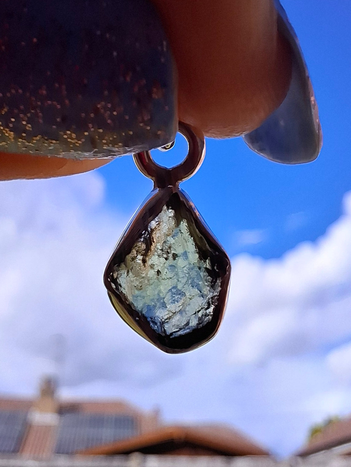 Moldavite Pendant, 925 Silver, Tektite (Ref: P88)