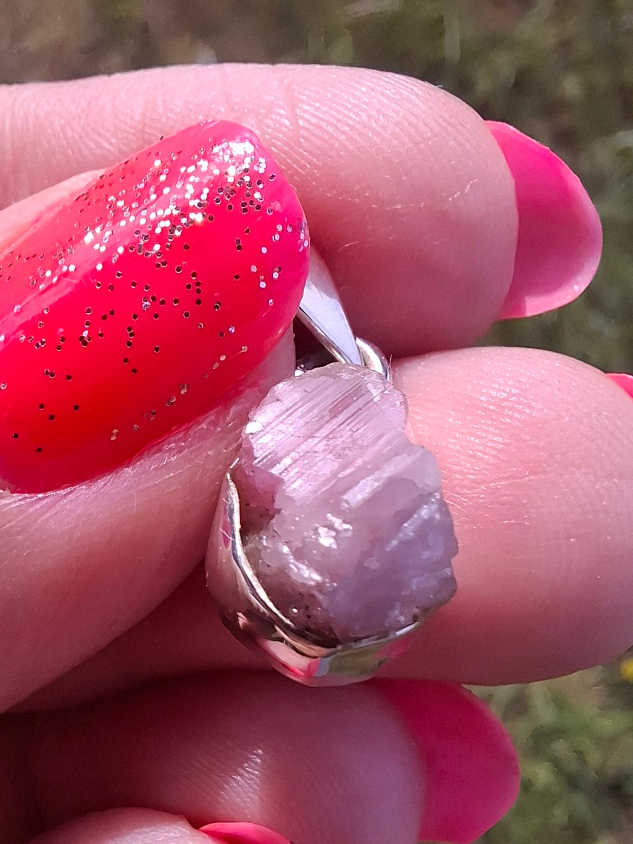 Pink Tourmaline Pendant, 925 Silver, Crystal (Ref: PT71)