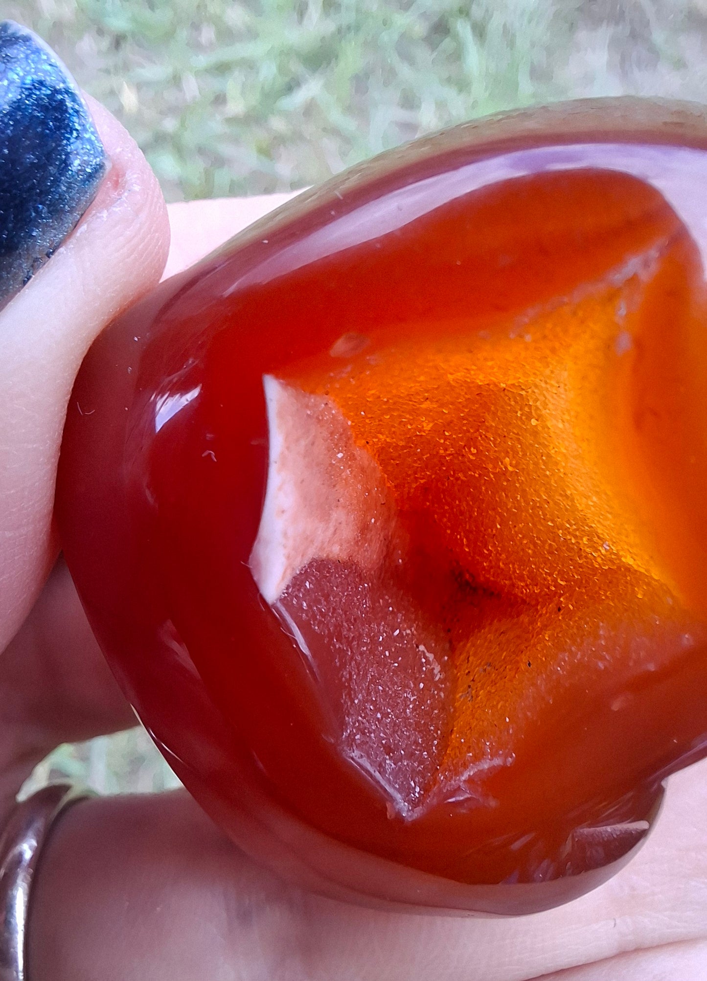 Druzy Carnelian Heart, Crystal (Ref: DCH1)