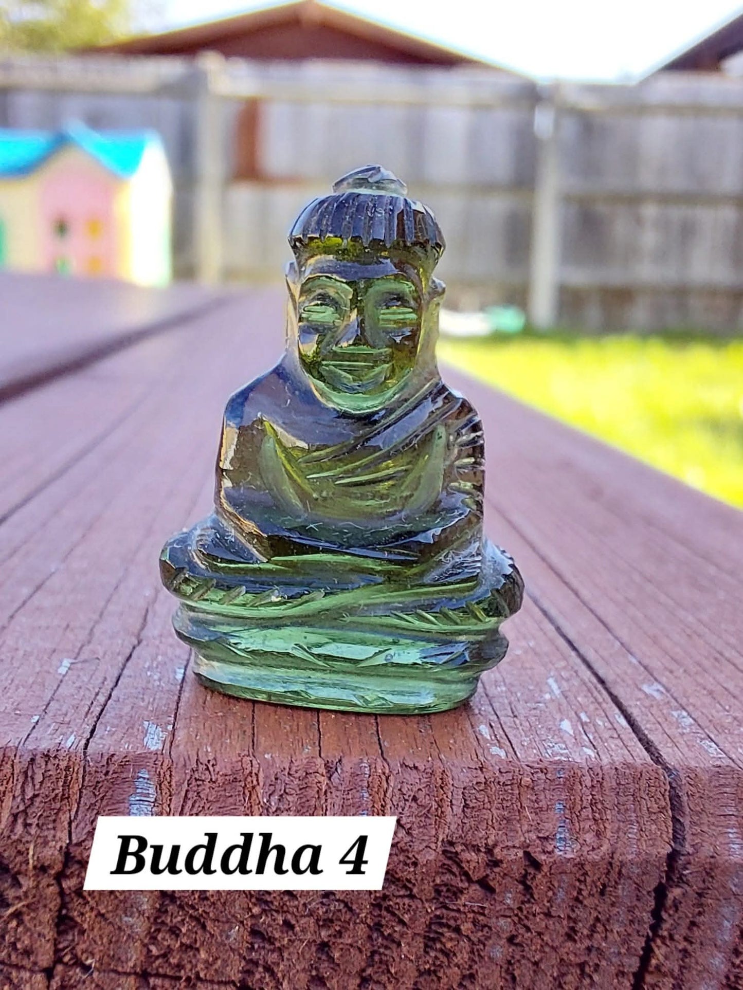 Moldavite BUDDHA Carving, 2.71g, Tektite (Ref: Buddha4)