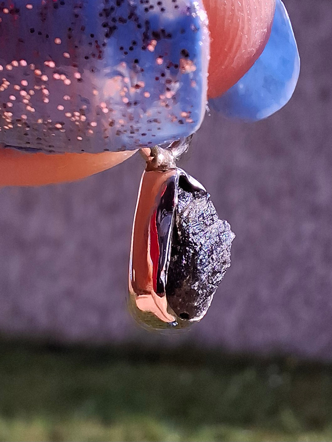 Moldavite Pendant, 925 Silver, Tektite (Ref: P35)