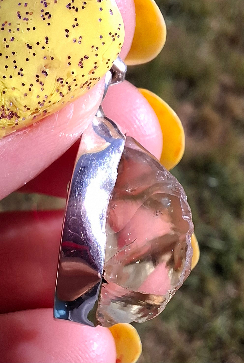 Libyan Desert Glass Pendant, 925 Silver, Tektite (Ref: LP112)