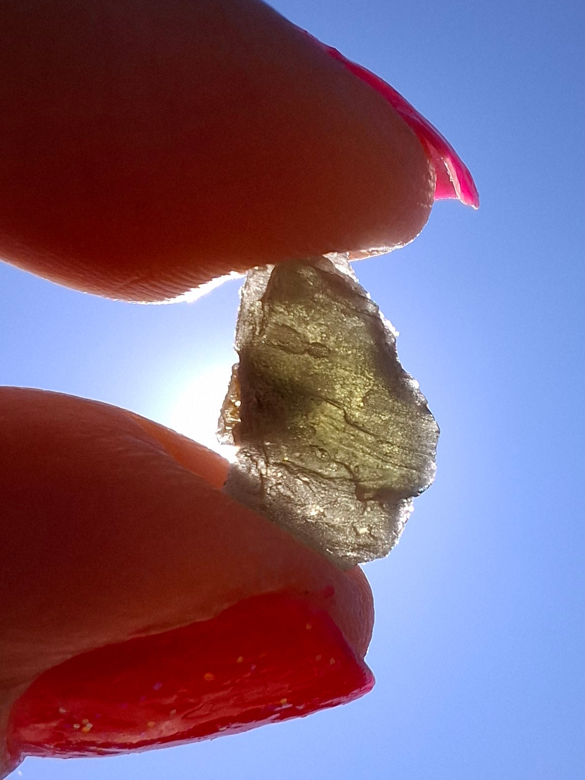 Moldavite Piece, SNOWFLAKE, FROSTED, BRUSNA, 0.64g, Tektite (Ref: 1502)
