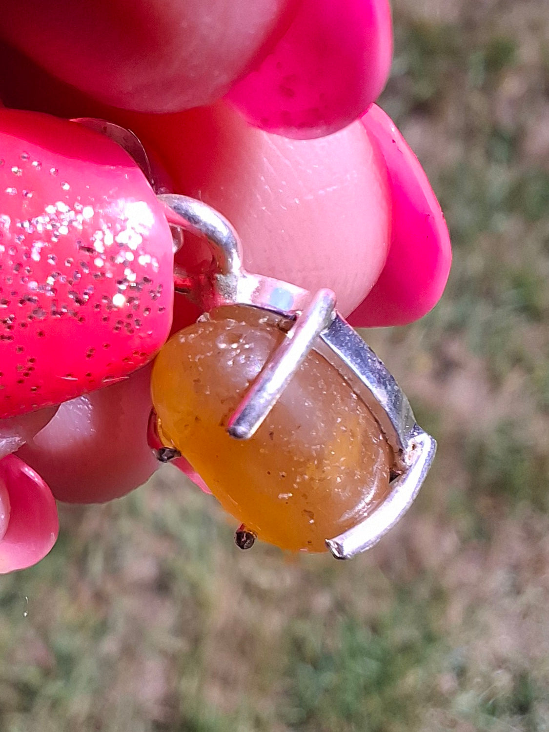 Baltic Amber Pendant, 925 Silver, Fossil (Ref: AP24)
