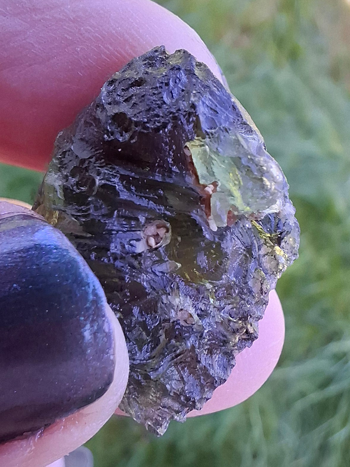 Moldavite Piece, NESMEN, 5.46g, Tektite (Ref: 1373)