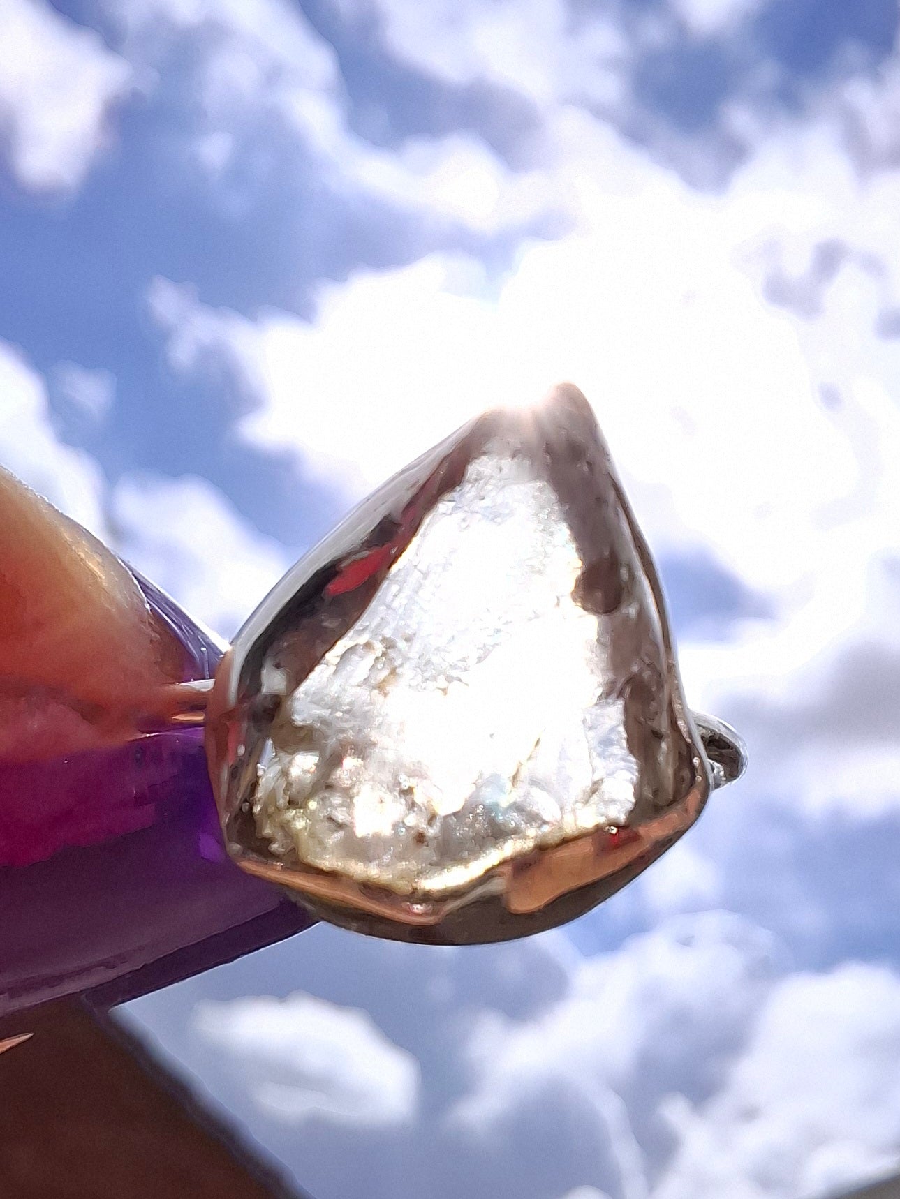 Libyan Desert Glass Ring, size U, 925 Silver, Tektite (Ref: LR52)
