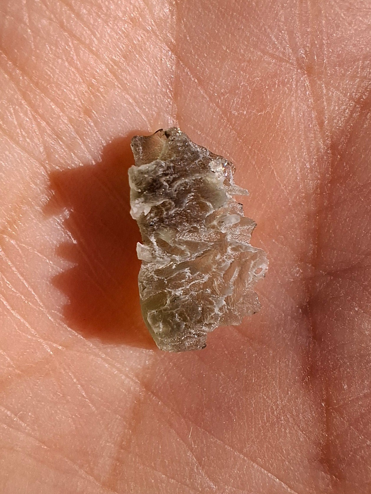 Moldavite Piece, SNOWFLAKE, FROSTED, BRUSNA, 0.44g, Tektite (Ref: 1497)