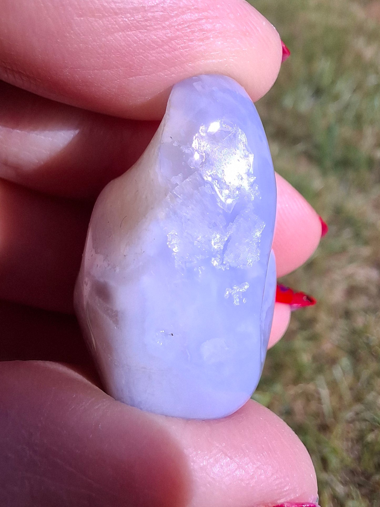 Blue Lace Agate, Tumble Stone, Crystal (Ref: T143)