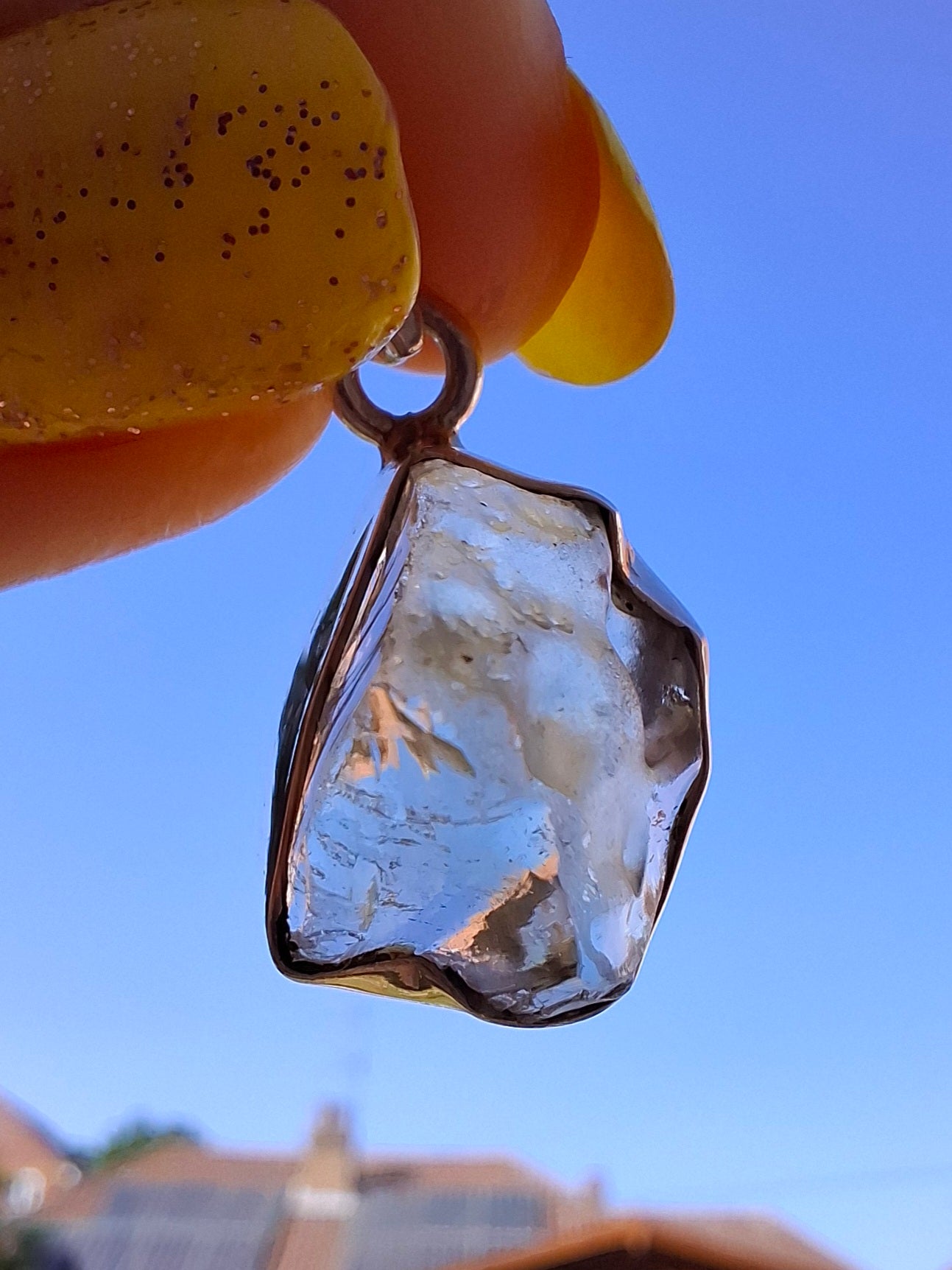Libyan Desert Glass Pendant, 925 Silver, Tektite (LP103)