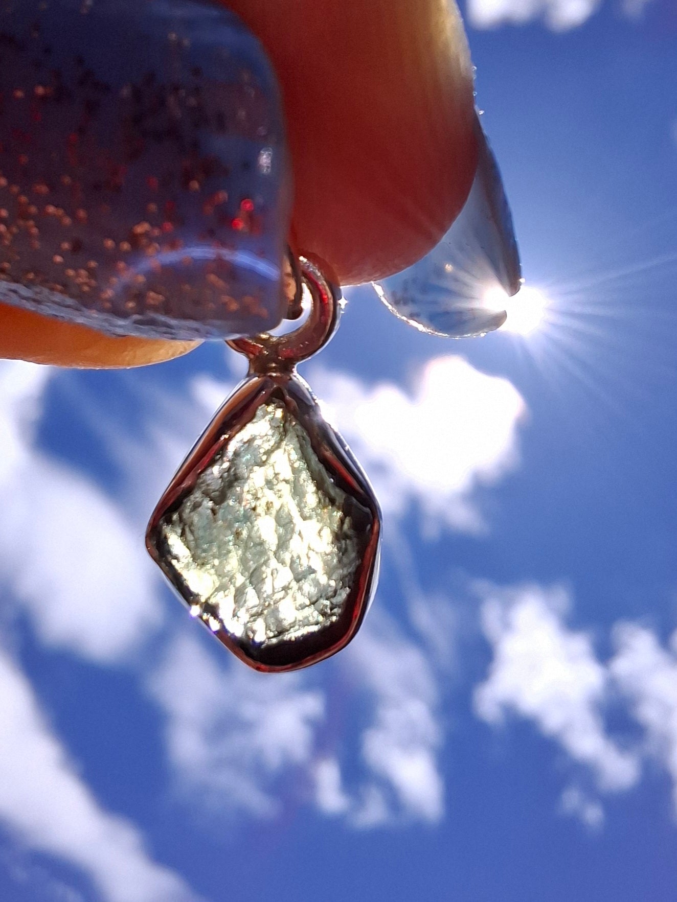 Moldavite Pendant, 925 Silver, Tektite (Ref: P88)