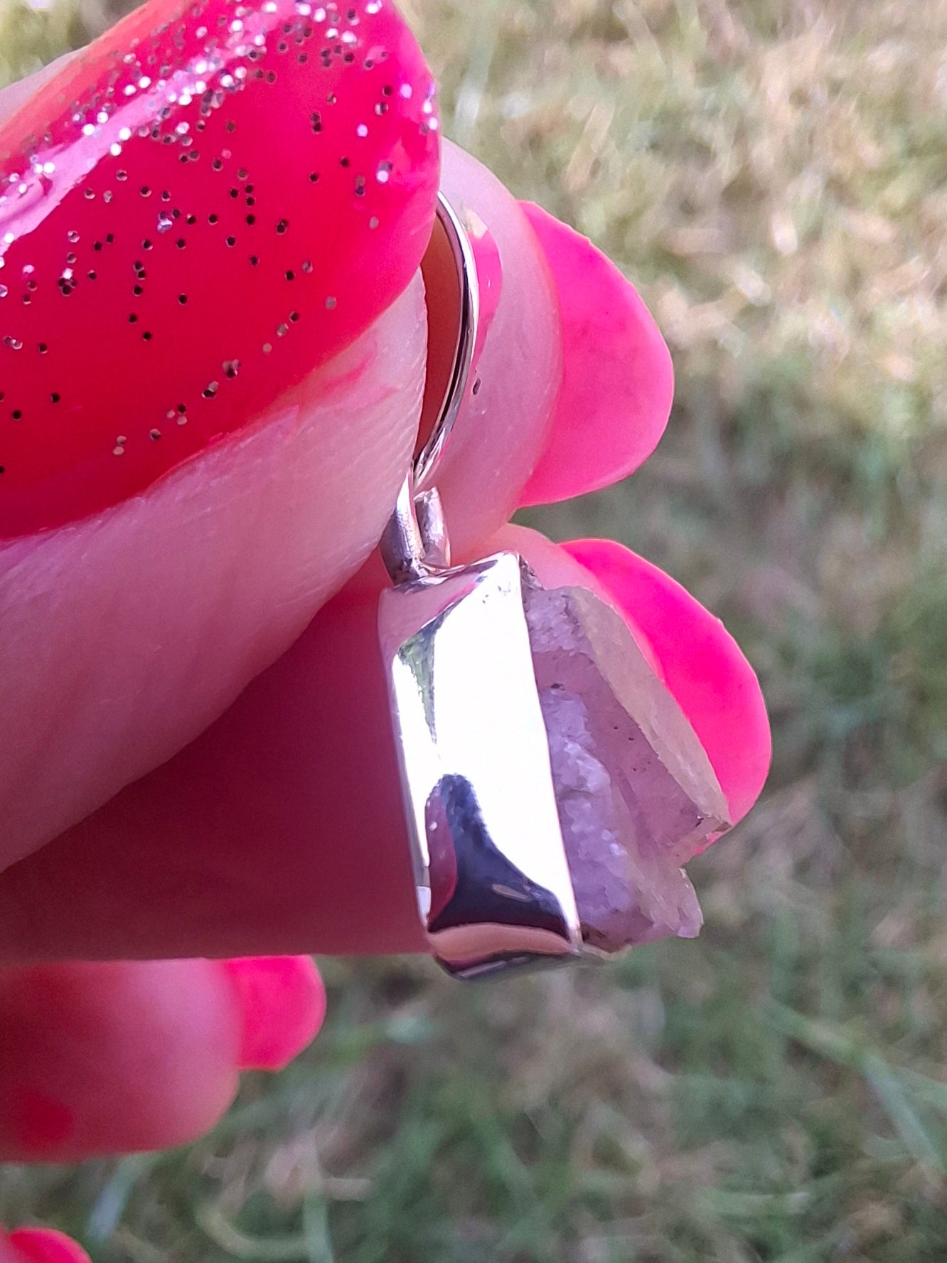 Pink Tourmaline Pendant, 925 Silver, Crystal (Ref: PT74)