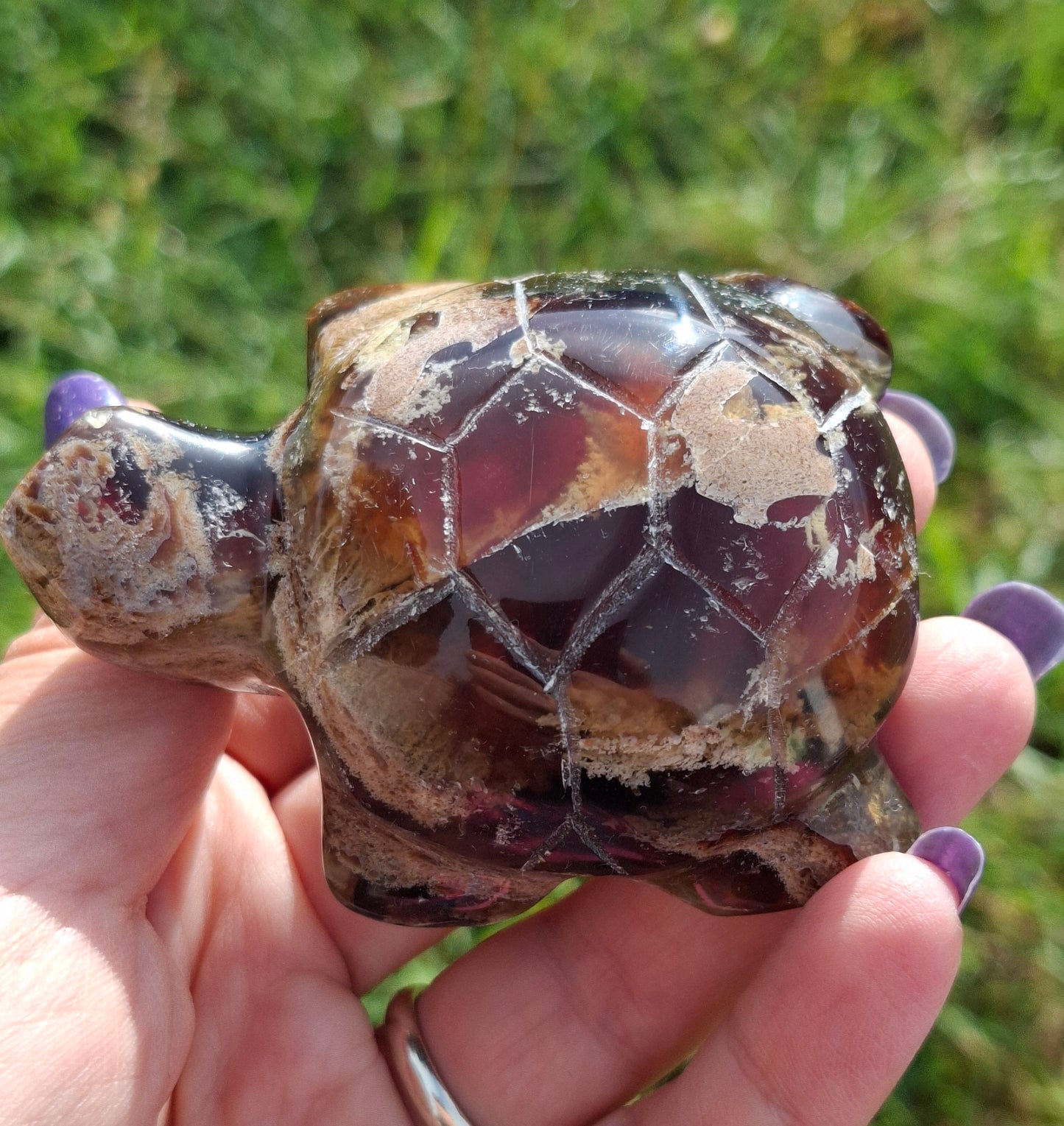 Red Amber Turtle, 56.87g, Carving, Fossil (Ref:TT7)