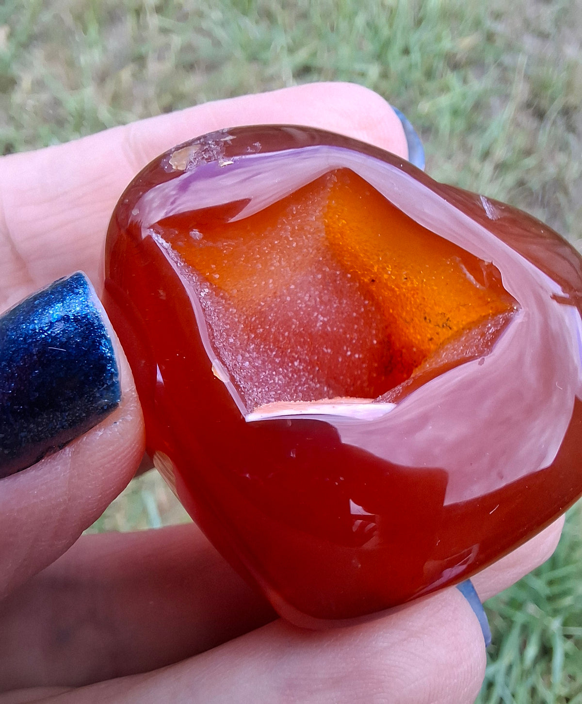 Druzy Carnelian Heart, Crystal (Ref: DCH1)