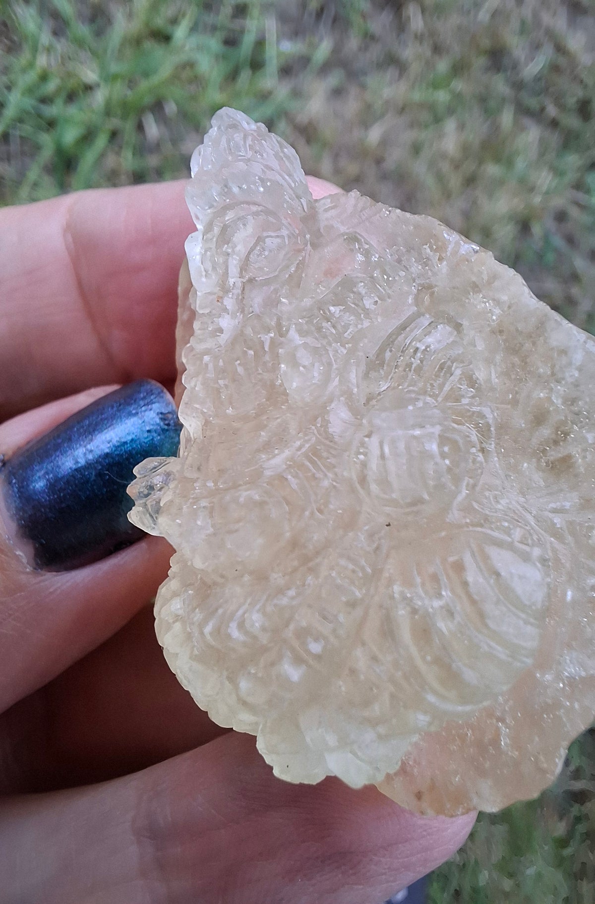 Libyan Desert Glass GANESHA carving, 20.76g, Tektite (Ref: Ganesha4)