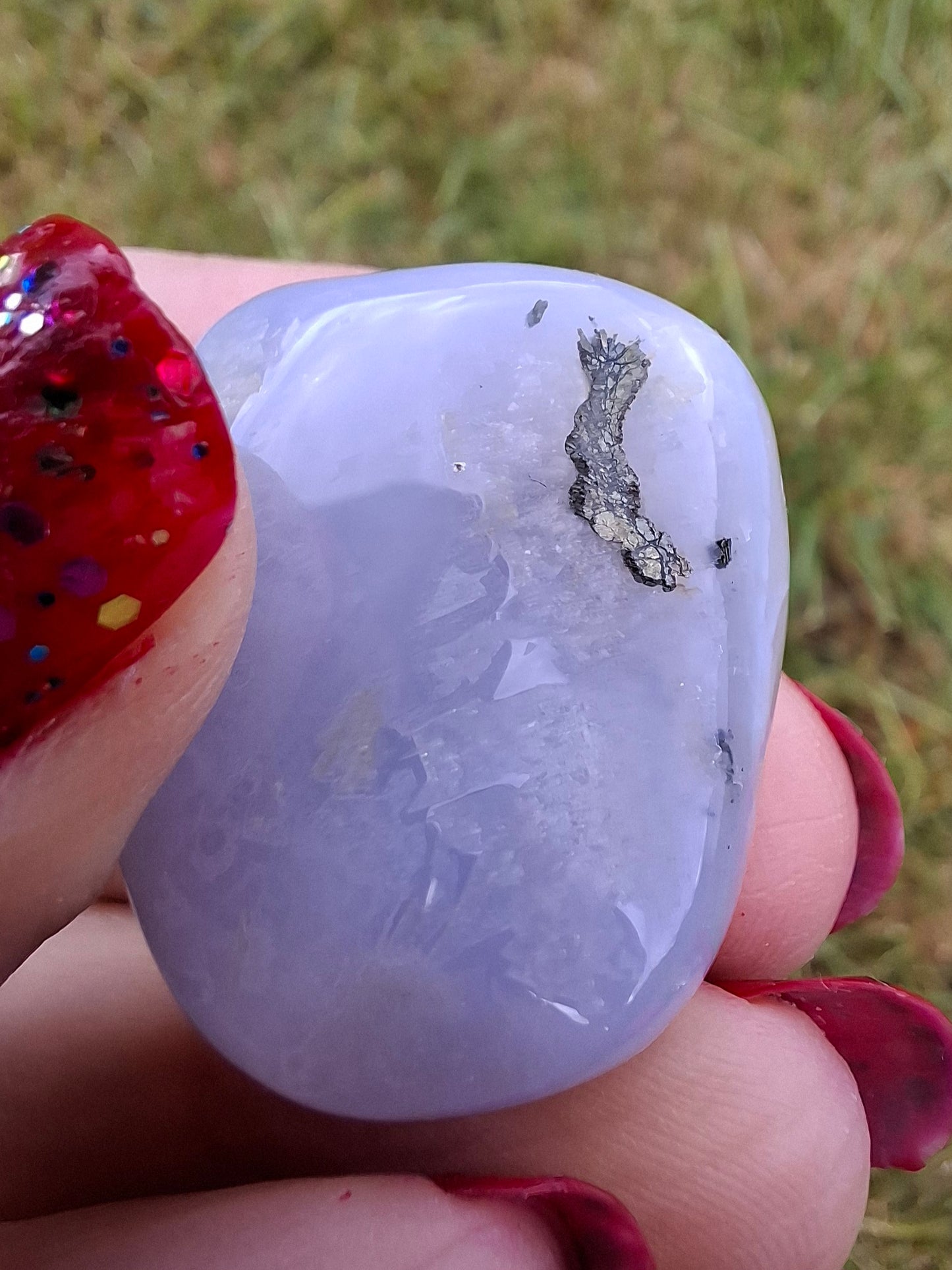 Blue Lace Agate, Tumble Stone, Crystal (Ref: T144)